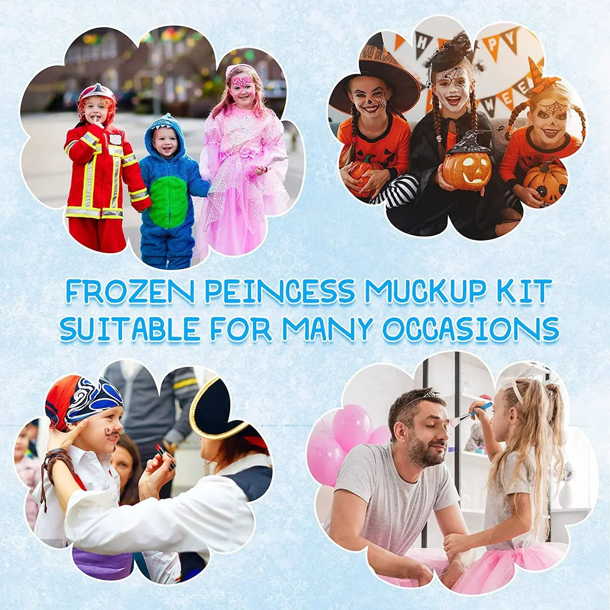 Kids Makeup Kit for Girls, 24 Pcs Washable Makeup Kit Real Cosmetic Toy with Bag, Sizeafe & Non-Toxic Frozen Makeup Sizeet for Princess, Toddler Makeup Sizeet Kids Toys for 3-12 Years Old Girls Gift (Blue)