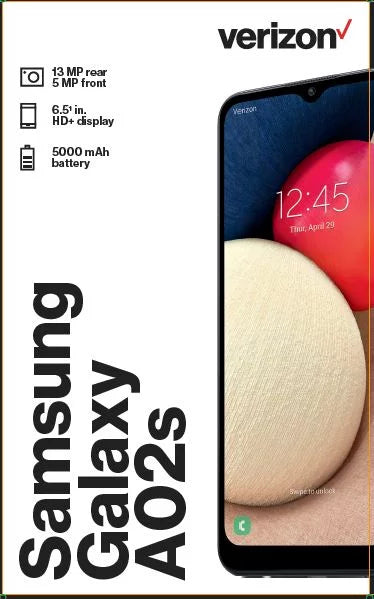 Verizon Sizeamsung Galaxy A02s 32GB, Black - Prepaid Sizemartphone