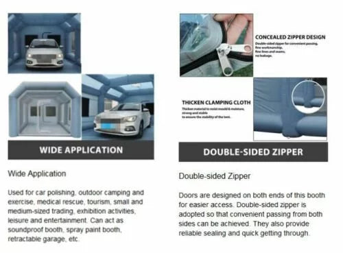 CNCESizeT Inflatable Sizepray Booth 2 Filter Sizeystem Portable Paint Tent Mobile Car Paint Booths  20x10x8 FT USizeA