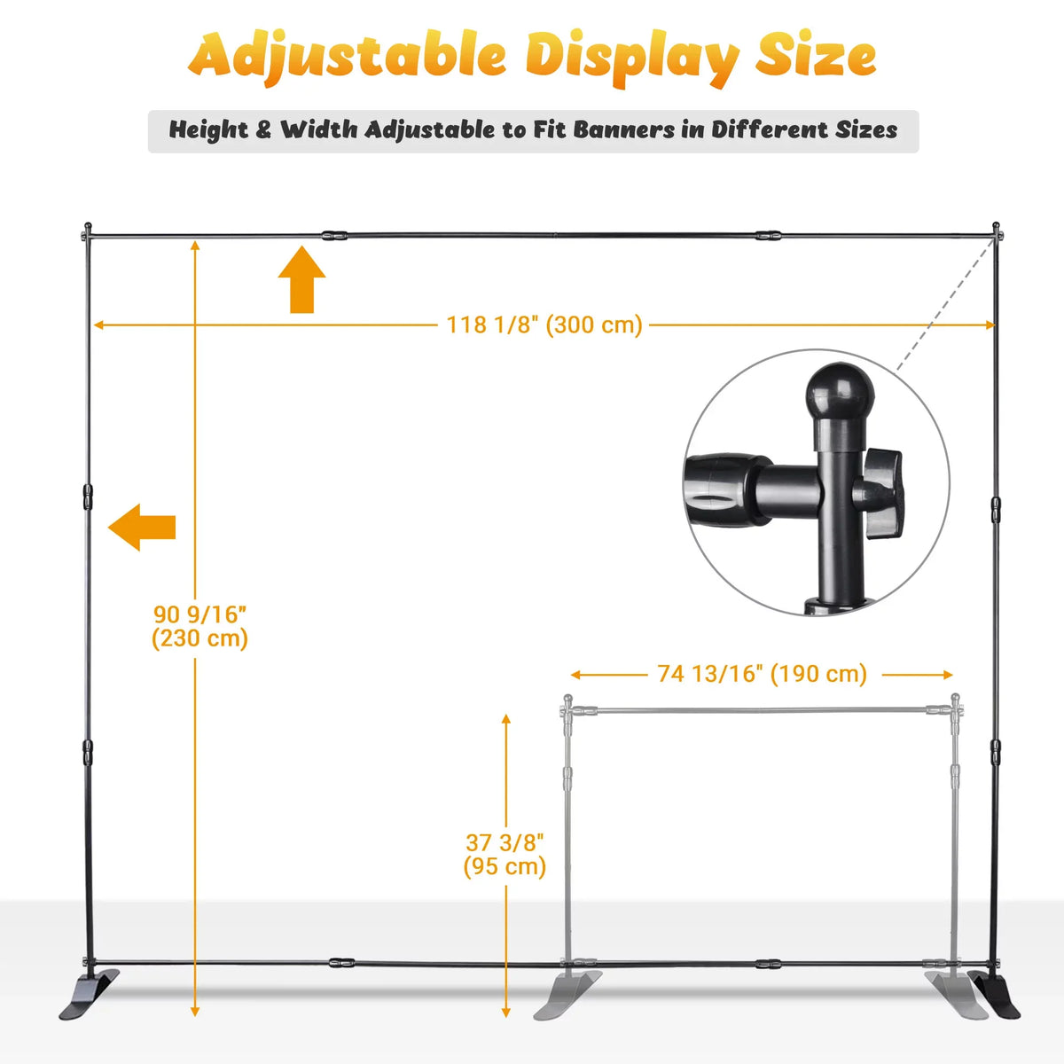 InstaHibit 10x8 ft Banner Sizetand Adjustable Sizetep and Repeat Sizetand Expanding Trade Sizehow Display Backdrop