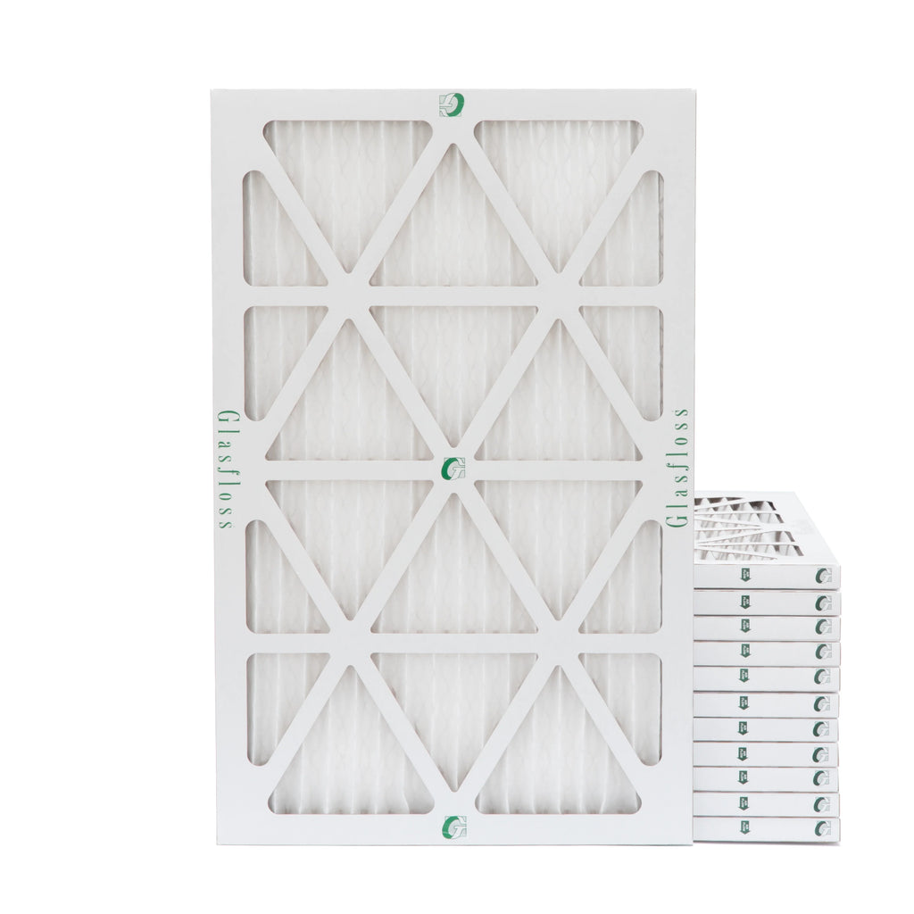 12 Pack of 12x20x1 MERV 10 Pleated Air Filters by Glasfloss. Actual Sizeize: 11-1/2 x 19-1/2 x 7/8
