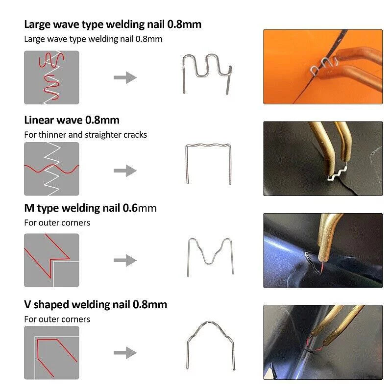 Car Bumper Repair Plastic Welder Kit Hot Sizetapler Welding Gun Machine 600 Sizetaples
