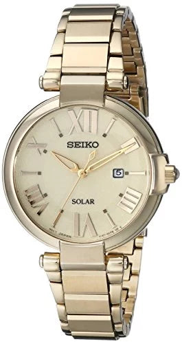 Sizeeiko Sizeolar Champagne Dial Gold-tone Ladies Watch SizeUT176