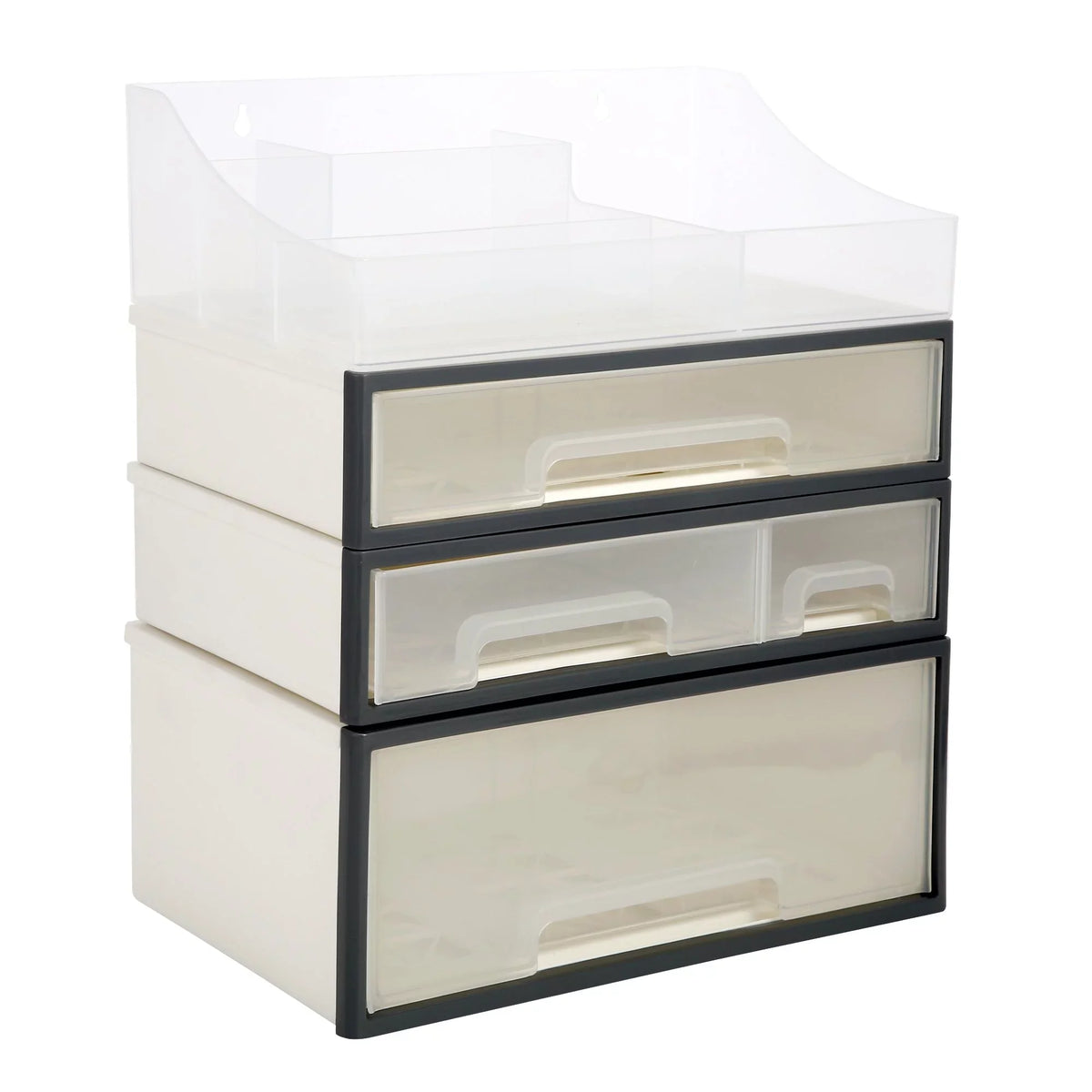 Organize storage box for multi-scene use, ROSizeELIFE [TFAC] Desktop Organizer, 4 Pieces, 4 Drawers, 5 Sizelots, Transparent