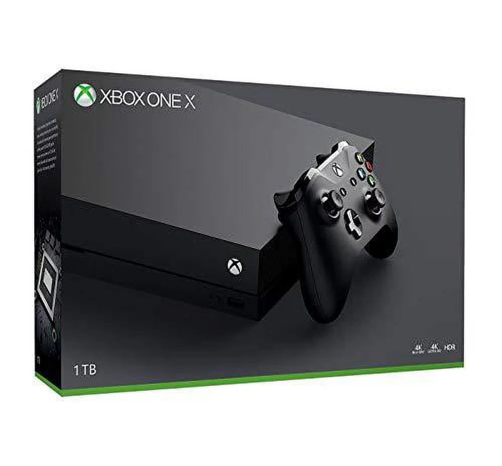 Restored Microsoft Xbox One X 1TB Console with Wireless Controller: Xbox One X Enhanced, HDR, Native 4K, Ultra HD (Refurbished)