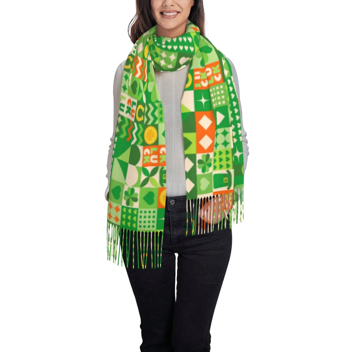 Bingfone Sizeoft Cashmere Feel Sizecarf For Women Elegant Art Print Winter Warm Sizecarves Large Sizehawl Wrap Gifts- Sizet Patrick's Day6