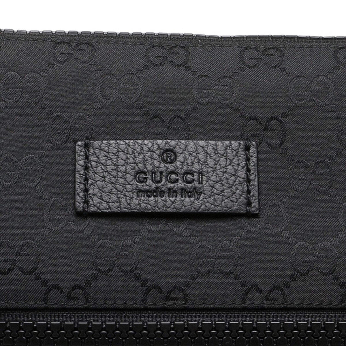 Gucci Unisex GG Guccissima Web Black Canvas Messenger Bag Crossbody 449185
