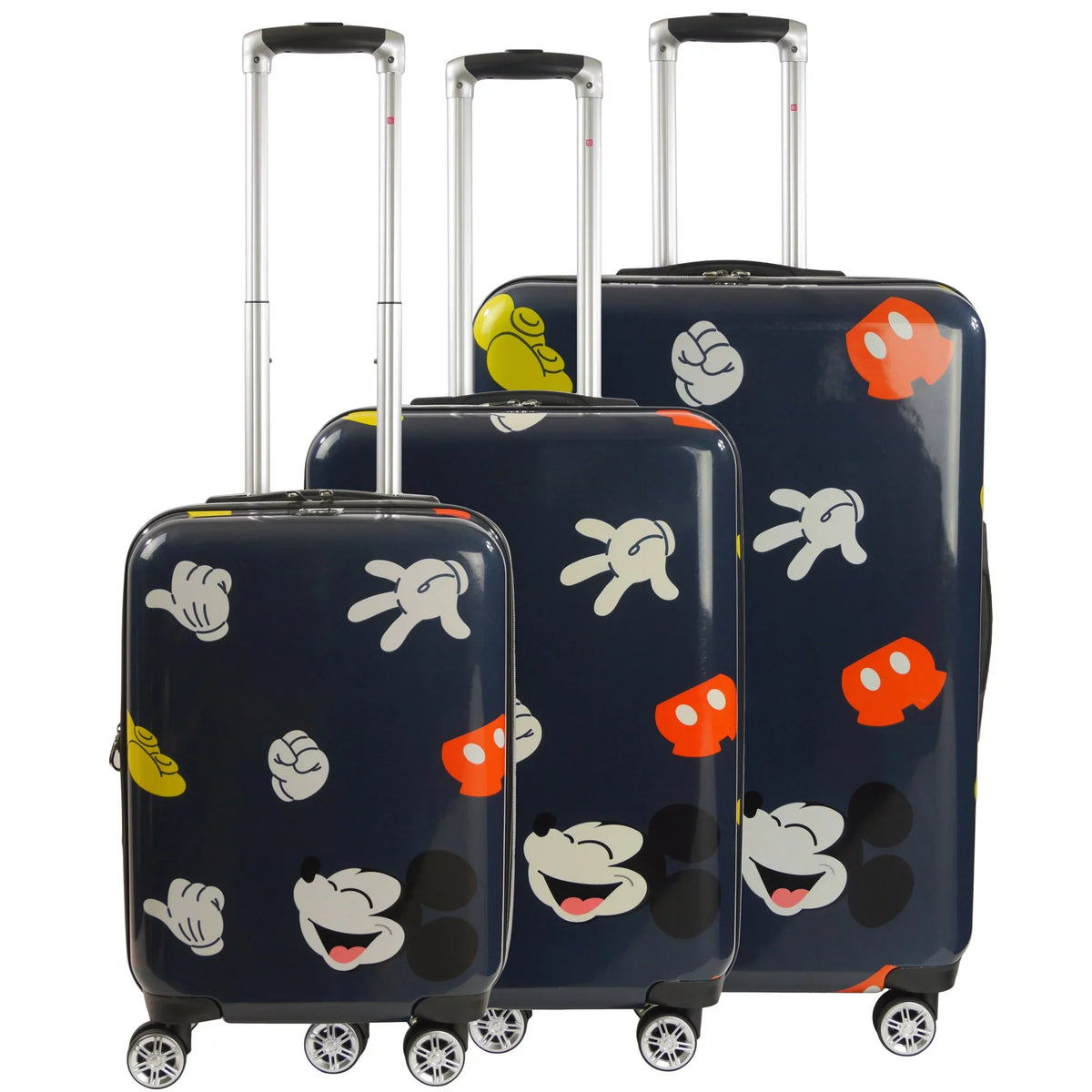 Disney Ful Mickey Mouse Body Icons 3 pc set Hardside Sizepinner luggage