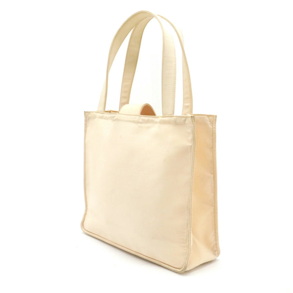 Pre-Owned CHANEL Chanel here mark handbag tote bag nylon light pink beige (Good)