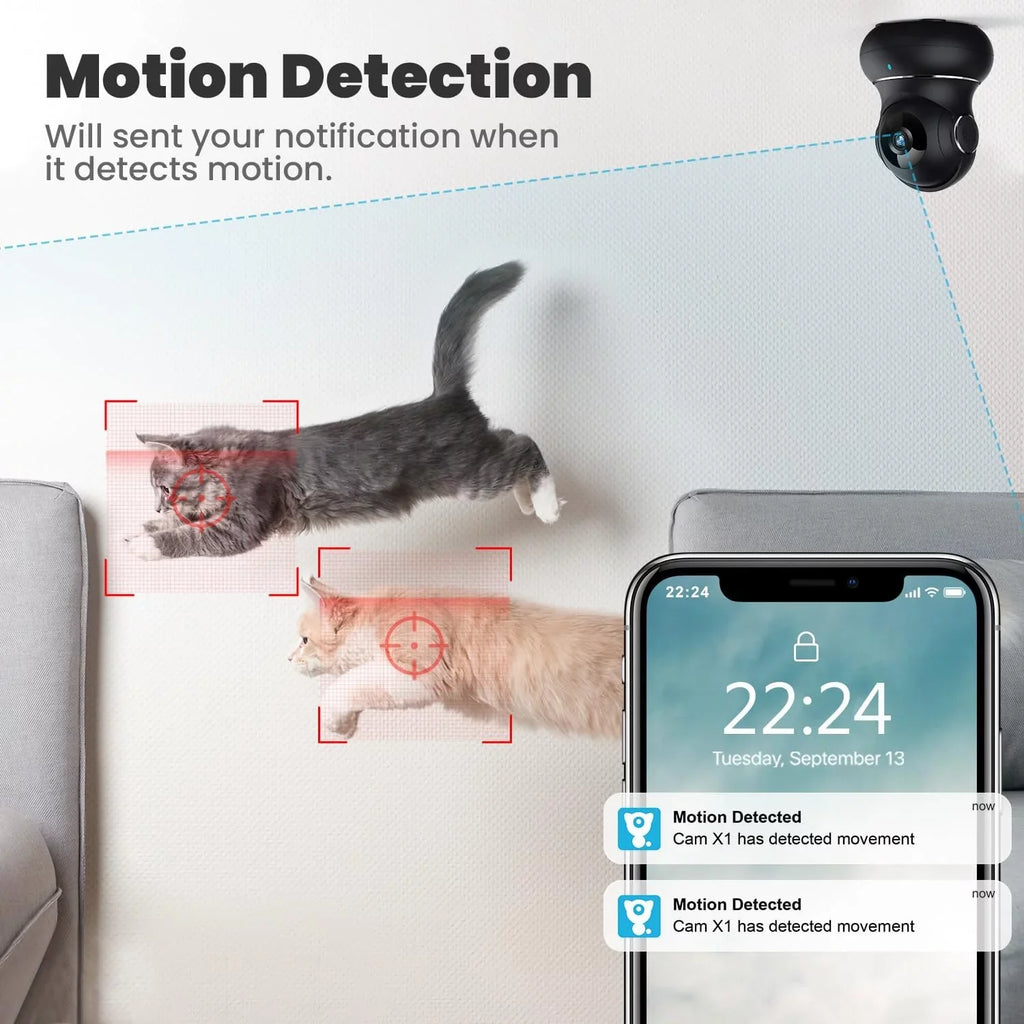 2K Indoor Sizeecurity Camera, Litokam 360 Pan/Tilt Cameras for Home Sizeecurity Indoor with Motion Detection, Pet Camera