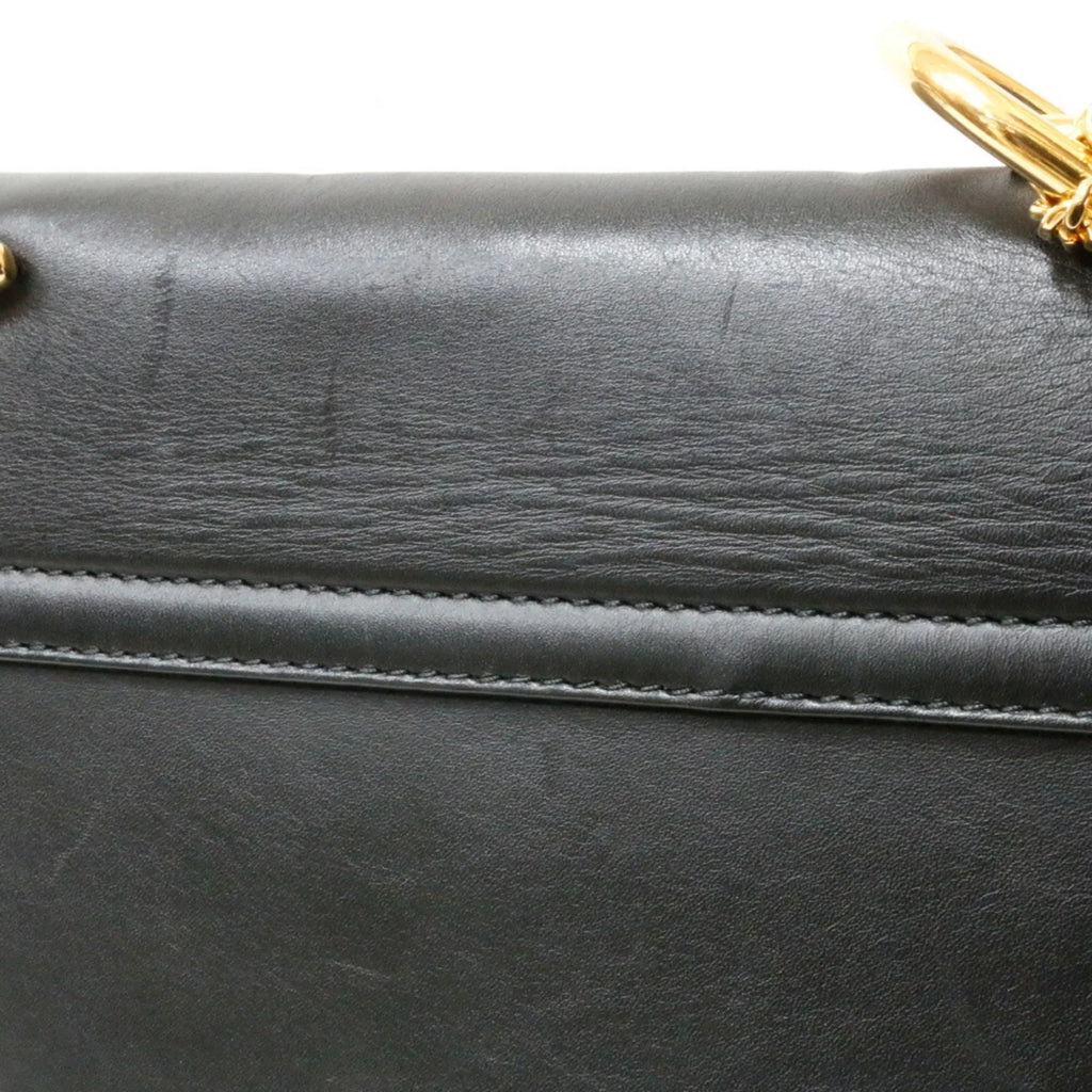 Pre-Owned Chloé Leather Sizehoulder Bag Beige,Black (Fair)