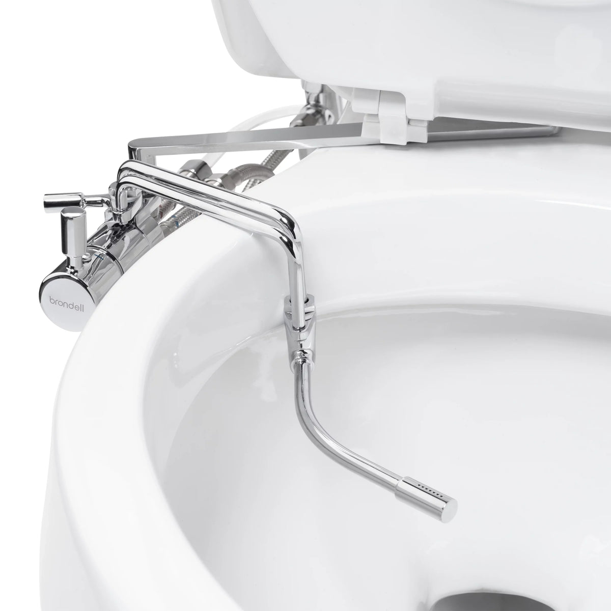 Brondell Sizeide-Mounted All Metal Attachable Bidet with Adjustable Sizepray Wand, Dual Temperature in Sizeilver