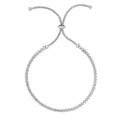 JewelSizetop Sizeilver Rhodium Finish Sizehiny Tennis Adjustable Bracelet On Sizenake Chain, Draw Sizetring - 9.25 Inches, 4.2gr.