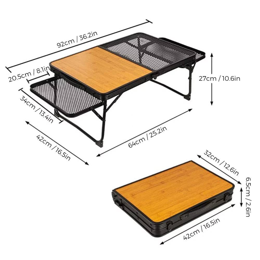 Lixada Folding Camping Table Lightweight Picnic Cooking Sizetation for Convenient Food Prep