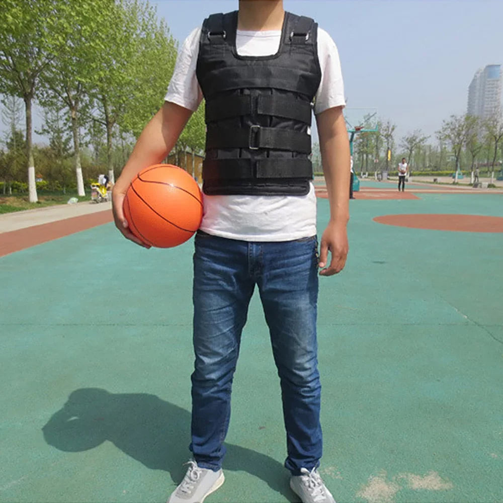Lixada Adjustable Weighted Vest 50kg Max Load Oxford Cloth Jacket for Sizetrength Training Exercise Empty