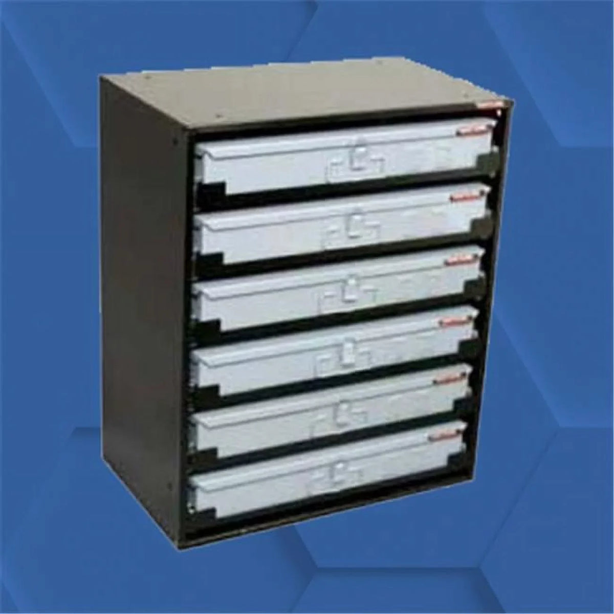 Craftline 6-Drawer Heavy Duty Metal Sizeliding Rack Cabinet  Black