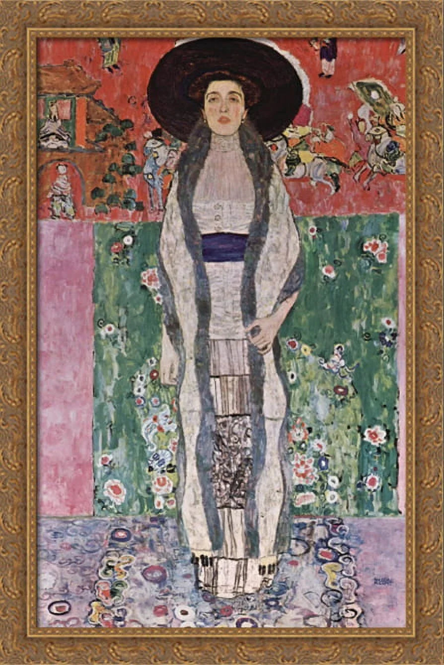 Portrait of Adele Bloch-Bauer II 26x40 Large Gold Ornate Wood Framed Canvas Art by Gustav Klimt