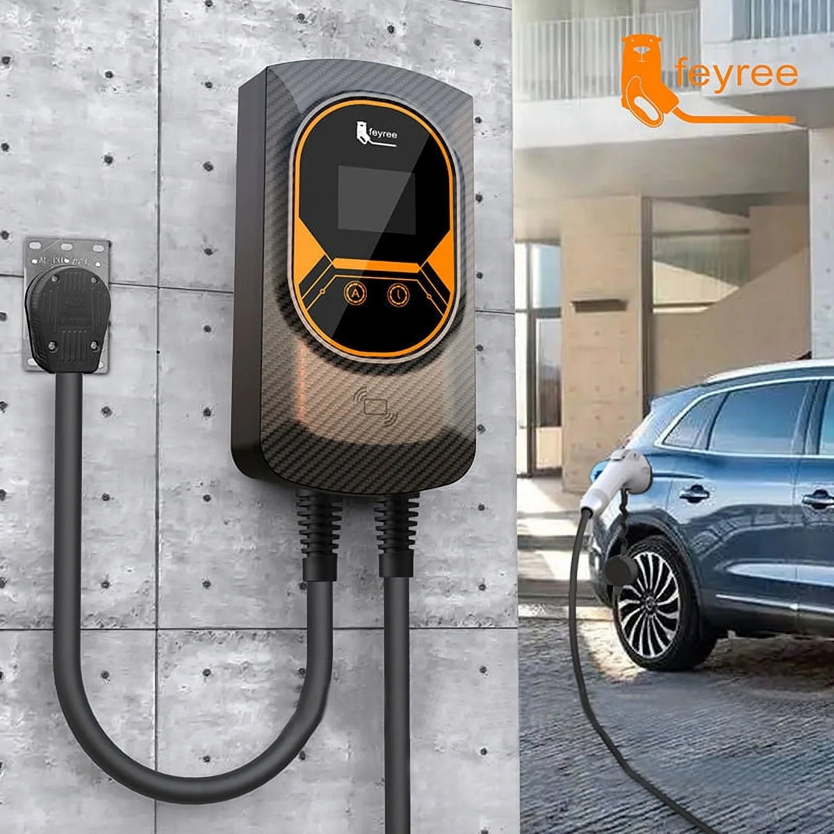 Electric Vehicle EV Charger 50Amp 240V 26FT Cable Charging Sizetation Level 2 APP