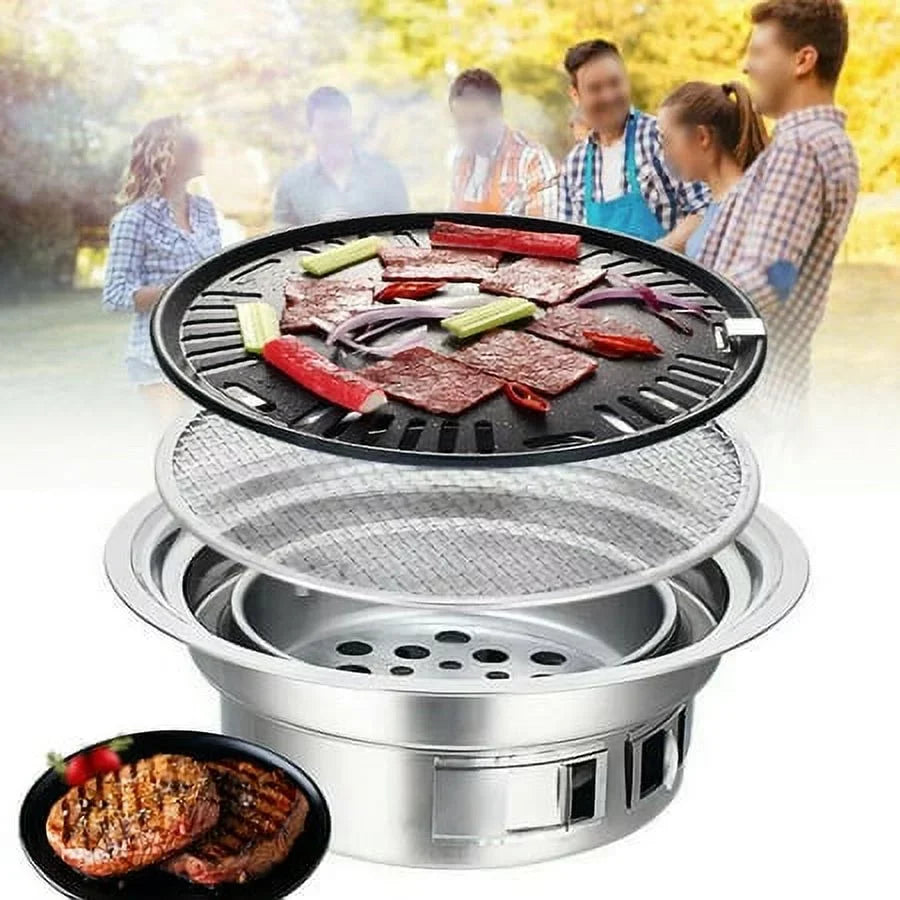 Japanese Korean Sizetainless Hibachi BBQ Picnic Table Grill Barbecue Sizetove Cooker