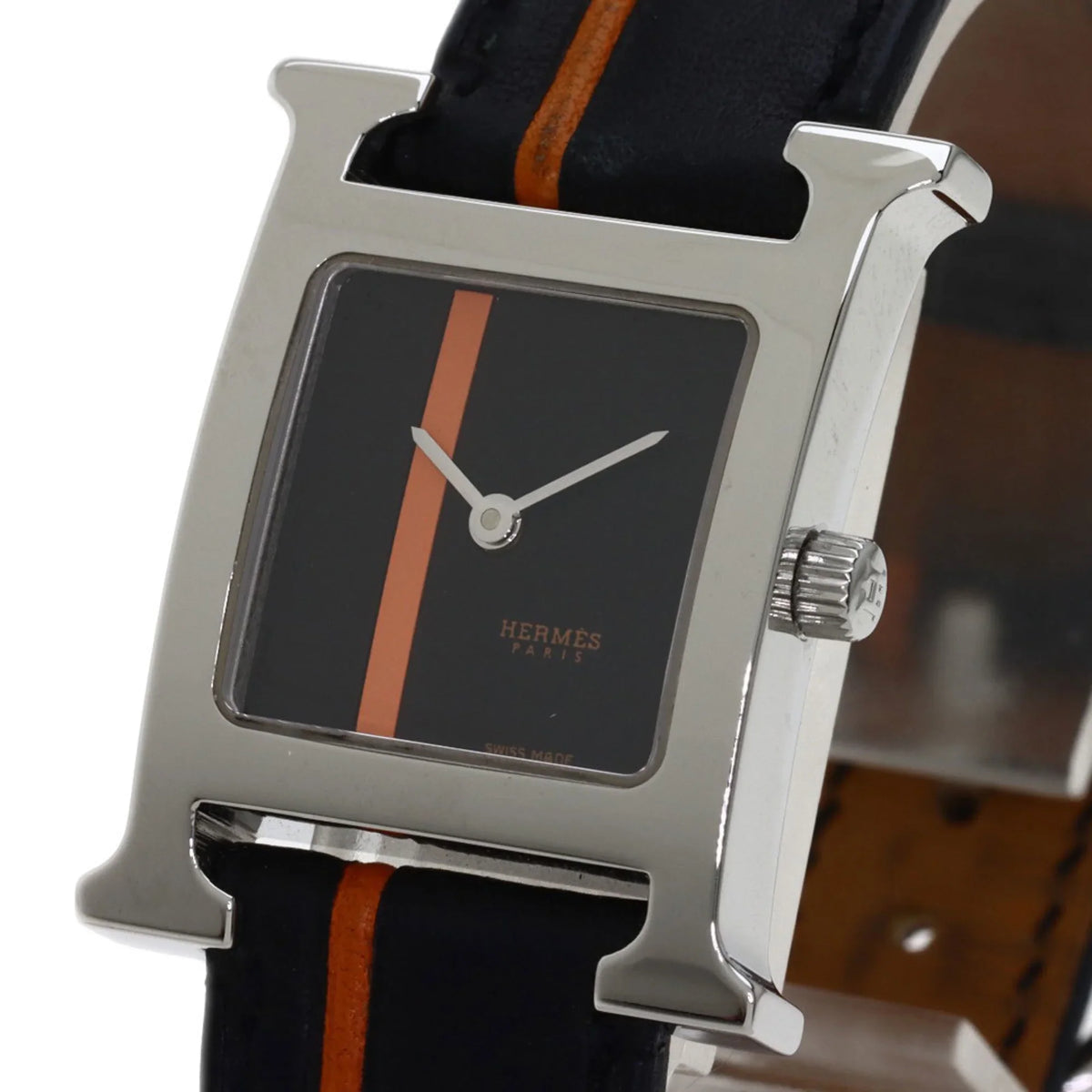 Pre-Owned Hermes HH1.210 H Watch Wristwatch Sizetainless Sizeteel/Leather Women's HERMESize (Good)