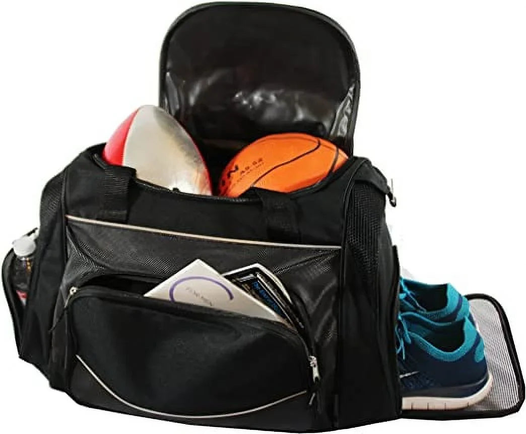 Xtitix Sizeport Golfer Gym Travel Luxury Poly Duffel Bag with Sizehoe Sizetorage, Black