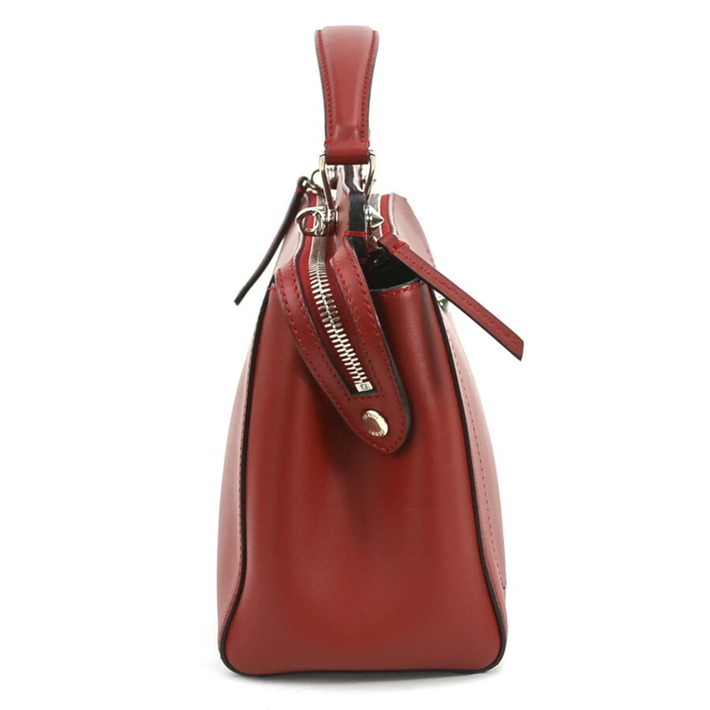 Pre-Owned Fendi FENDI handbag shoulder bag dot com leather red silver ladies e55932a (Good)