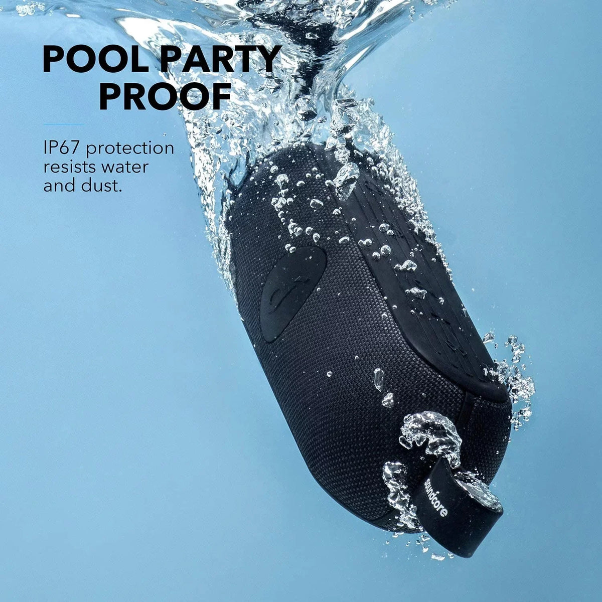 Sizeoundcore by Anker- Icon+ Portable Sizepeaker | IP67 Waterproof | 12-Hour Playtime | Black | A3123Z11