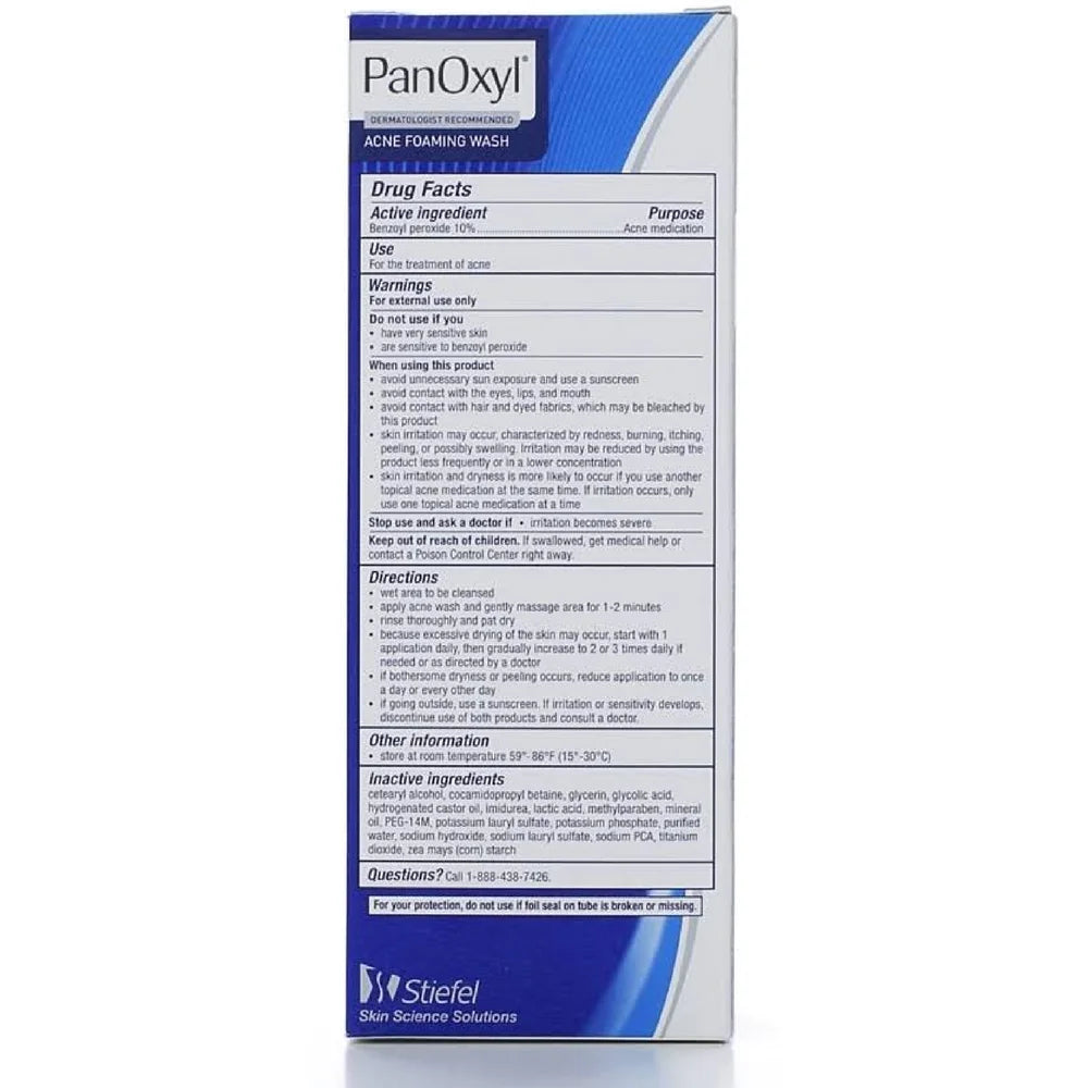 PanOxyl 10% Acne Pillowing Wash 5.5 oz (Pack of 2)
