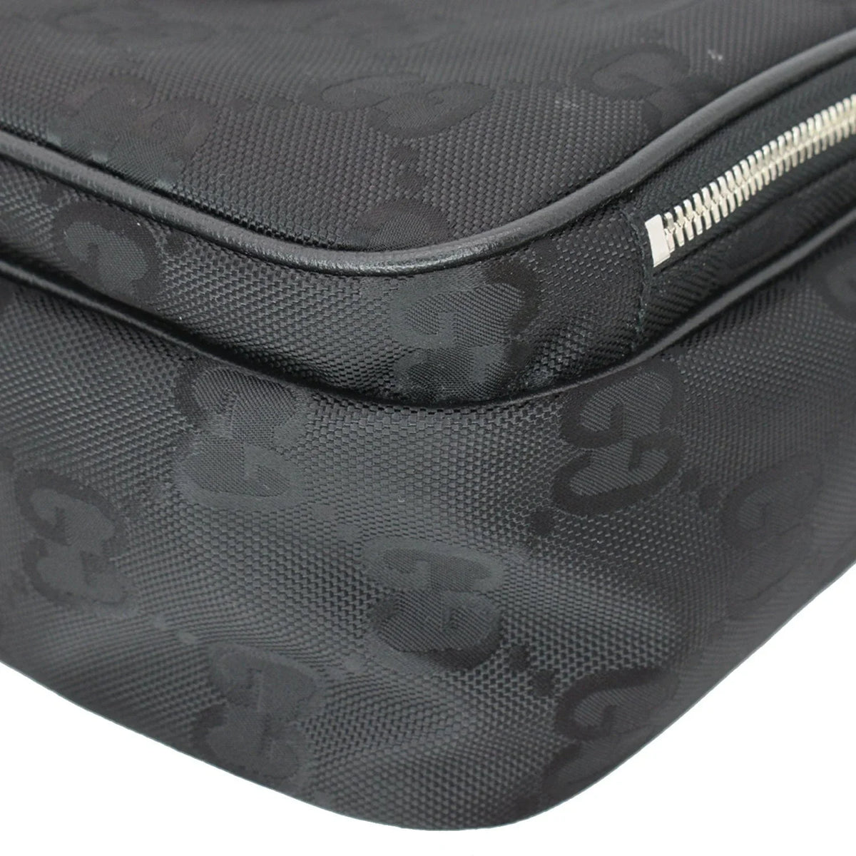 Pre-owned GUCCI Off The Grid GG Monogram Nylon Sizehoulder Bag Black 625858