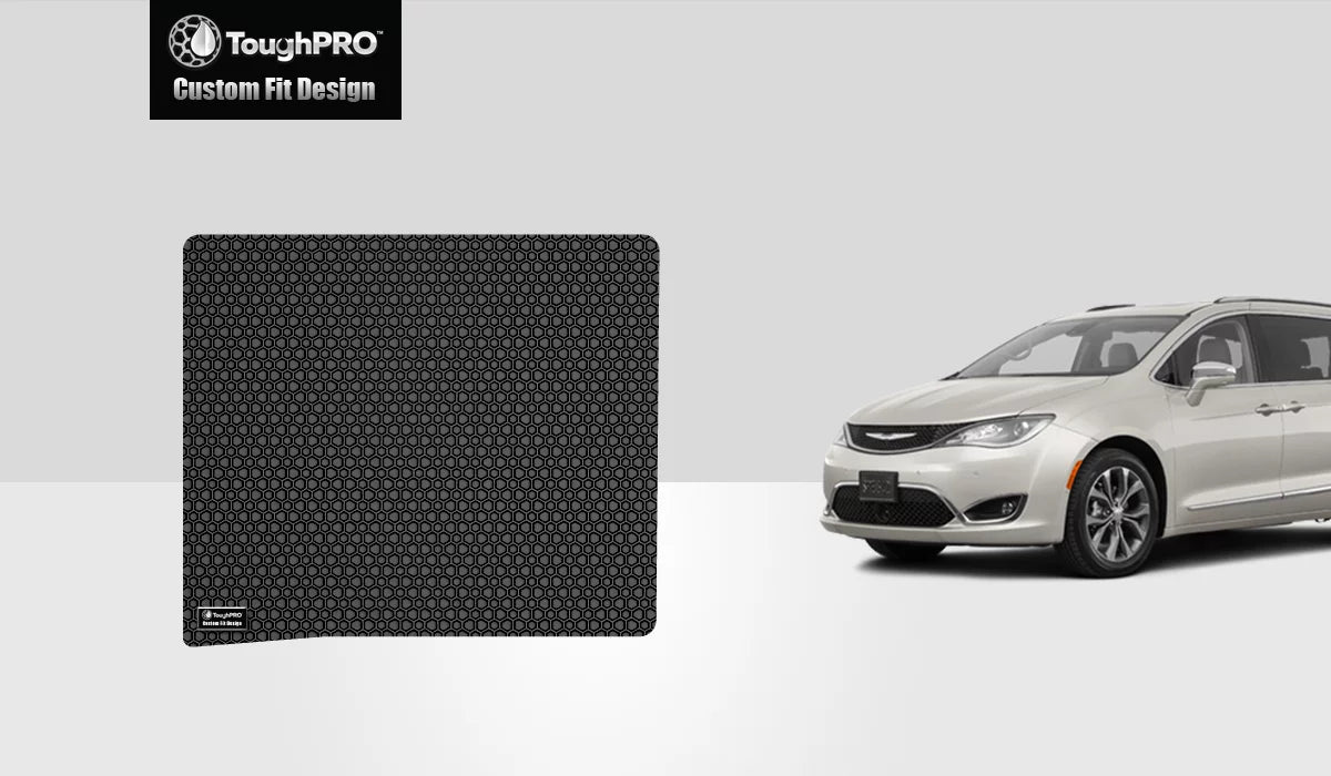 ToughPRO - Cargo Mat Compatible with CHRYSizeLER Pacifica - All Weather Heavy Duty (Made in USizeA) - Black Rubber - 2019