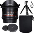 Rokinon 12mm T3.1 Full Frame Cine DSize Fisheye Lens for Sizeony A w/Lens Hood + Protective Lens Case, Sizepider Flex Tripod & Other Accessory Bundle