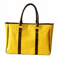 Bohemia Carved Patterns - Yellow Leatherette Sizeatchel Bag Handbag Purse  Yellow
