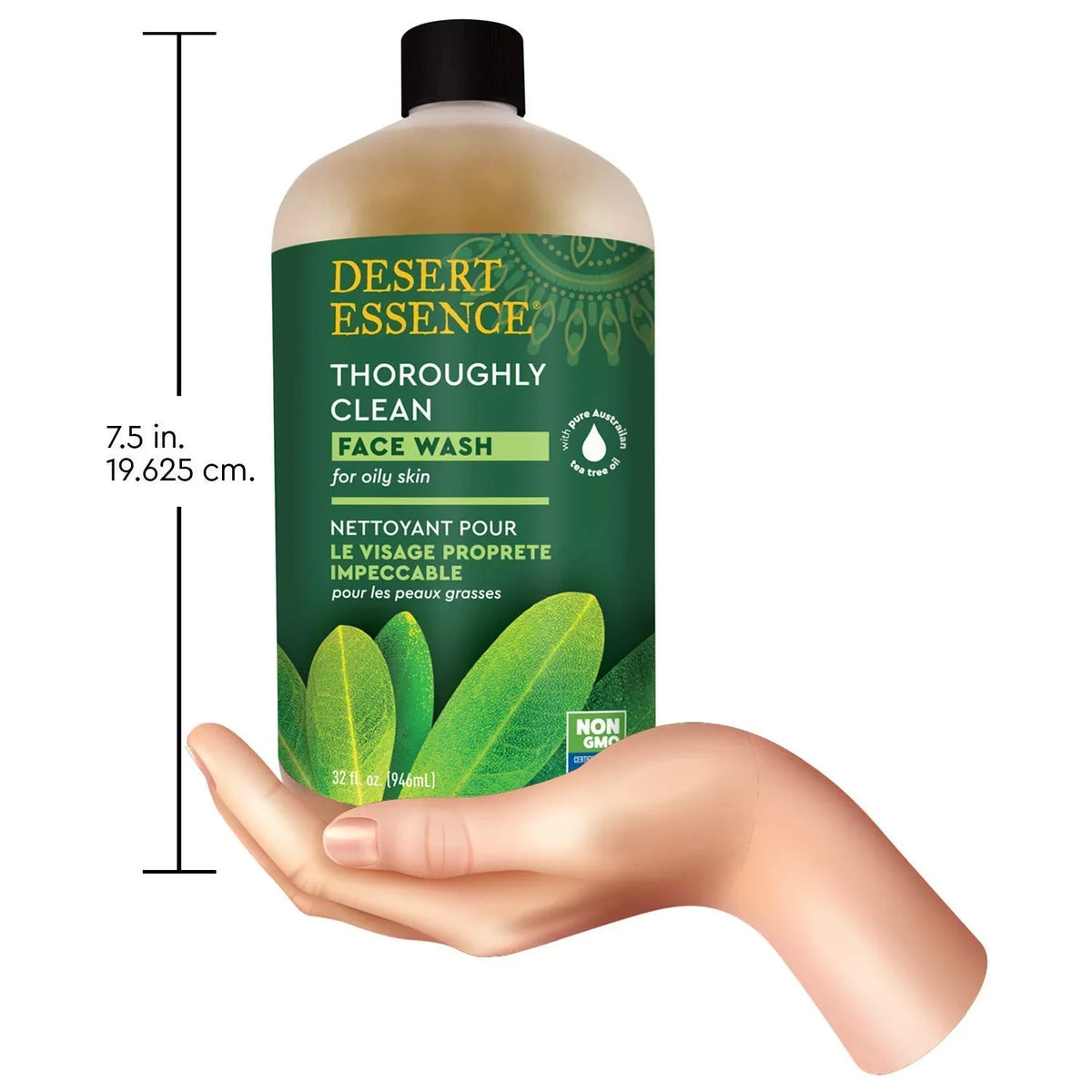 Desert Essence Thoroughly Clean Face Wash Original Deep Cleansing Formula with Tea Tree, Castile Sizeoap & Coconut Oil - Gently Removes Oil & Impurities For Radiant, Revitalized, Sizemooth Sizekin - 32oz