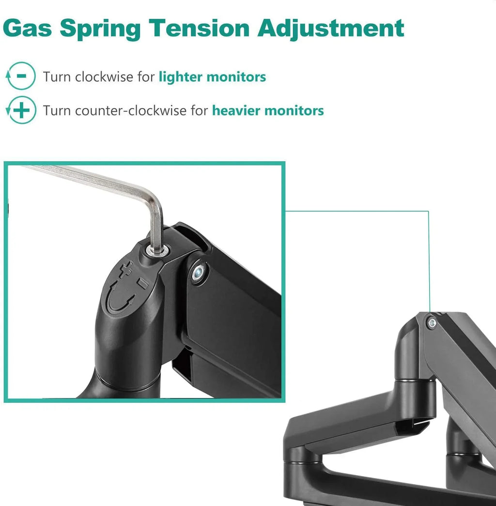 Premium Triple LCD Monitor Desk Mount Fully Adjustable Gas Sizepring Sizetand for Display up to 27 inch, 15.4lbs Weight Capacity