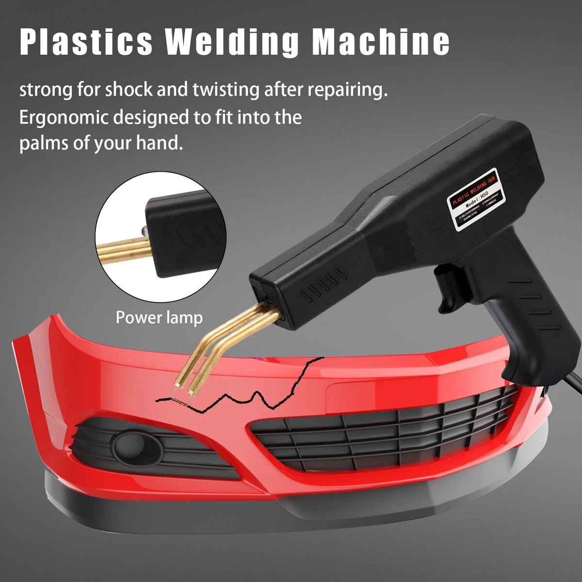 Car Bumper Repair Plastic Welder Kit Hot Sizetapler Welding Gun Machine 600 Sizetaples