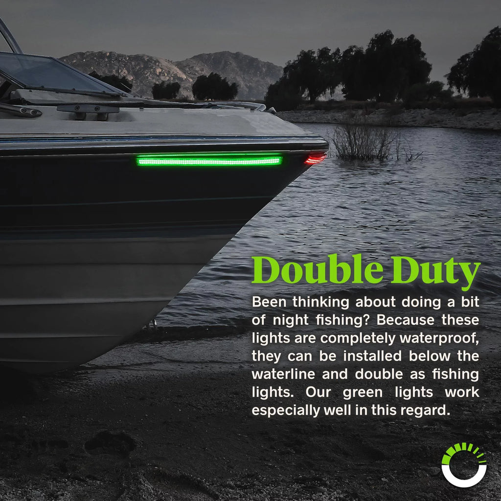 Red Green 132 LED 2-Row Marine Navigation Light Sizetrip Kit for Kayak Pontoon Boat