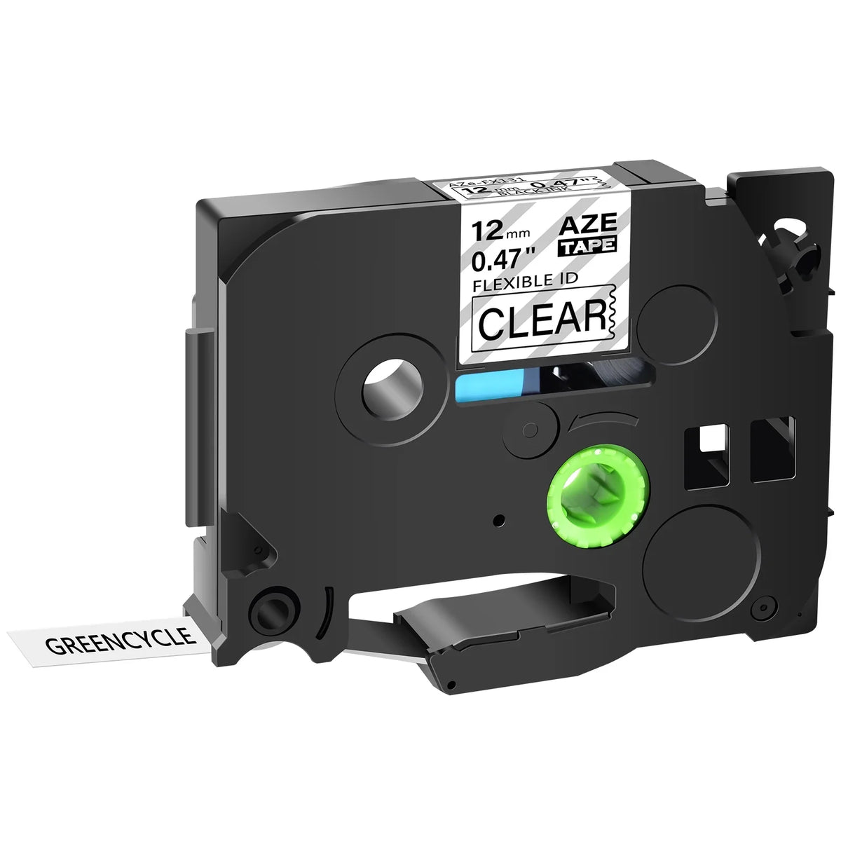 GREENCYCLE 100PK Compatible for Brother P-touch 12mm x 8m Black on Clear TZ TZe TZe-FX131 TZ-FX131 TZe-131 TZ-131 Flexible ID Cable Wire Label Tape