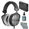 Beyerdynamic DT 990 PRO 250 Ohm Headphones with Amplifier + Cleaner + Fibertique Cloth Bundle