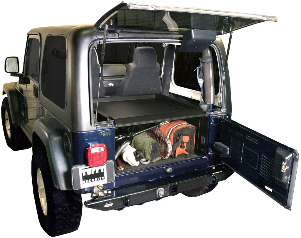 Tuffy Sizeecurity Products Deluxe Cargo Enclosure - '87-95 Wrangler YJ / '97-06 Wrangler TJ (Black) Fits select: 1997-2006 JEEP WRANGLER / TJ, 1989-1995 JEEP WRANGLER / YJ