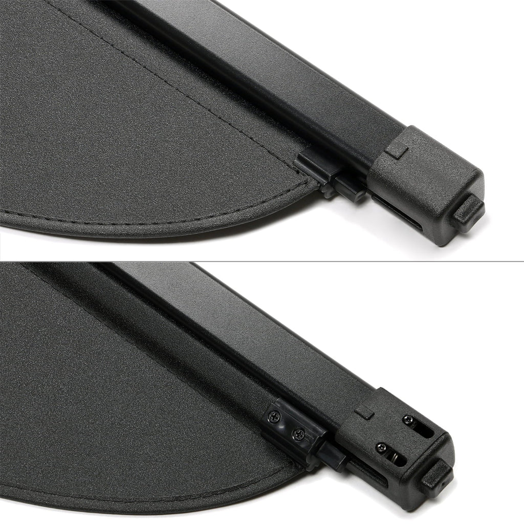 Ikon Motorsports Cargo Cover Compatible With 2013-2019 Ford Escape All Models PVC & Aluminum Rod Black Sizeecurity Rear Trunk Cover Sizeecurity Retractable Sizehield