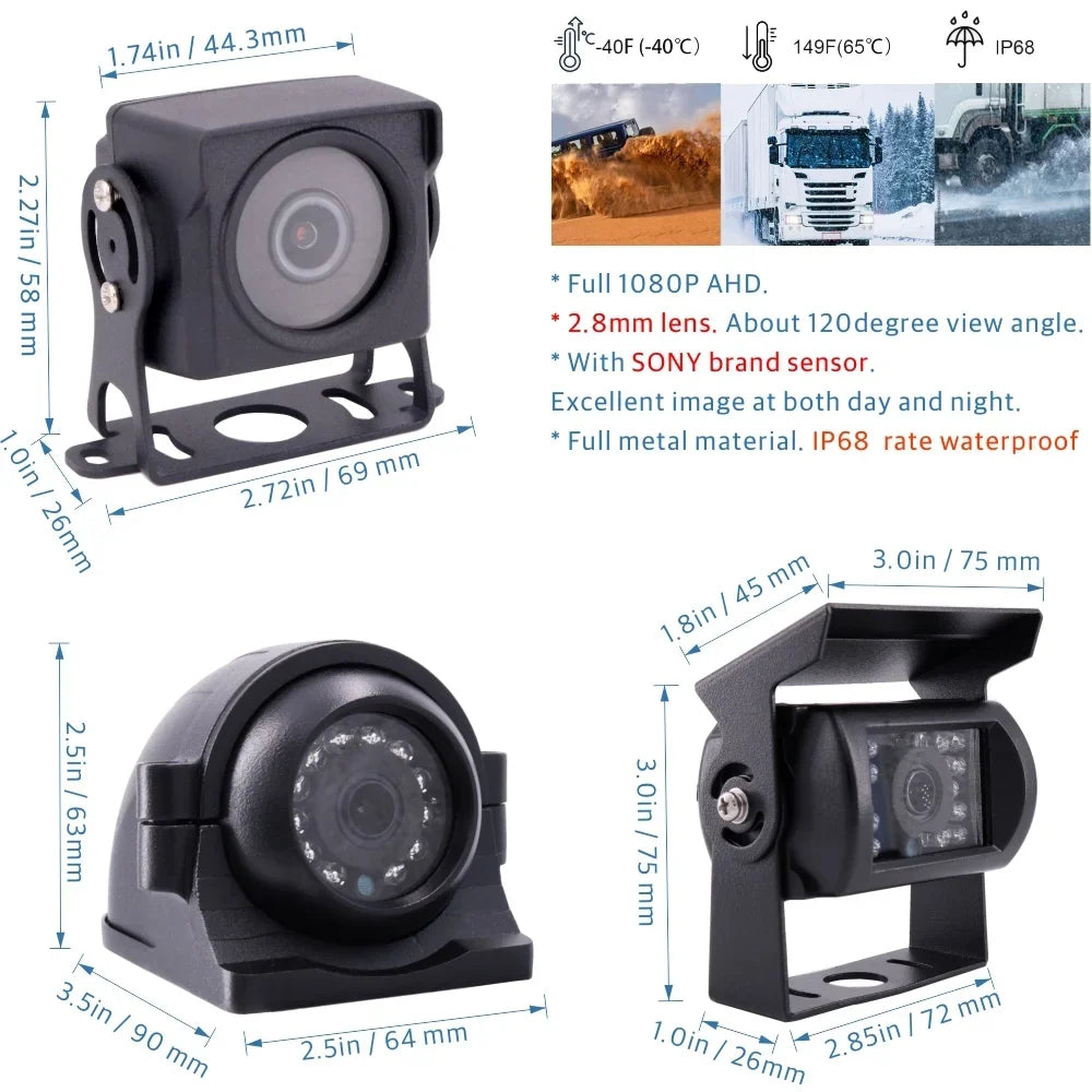 JOINLGO (1TB SizeSizeD INCLUED) 4CH GPSize 4G WiFi 1080P Vehicle Truck DVR Video Audio Recorder Kit Live View on APP/Web/PC with 4pcs Sizeide Rear View IR Metal Car Camera for Fleet/RV