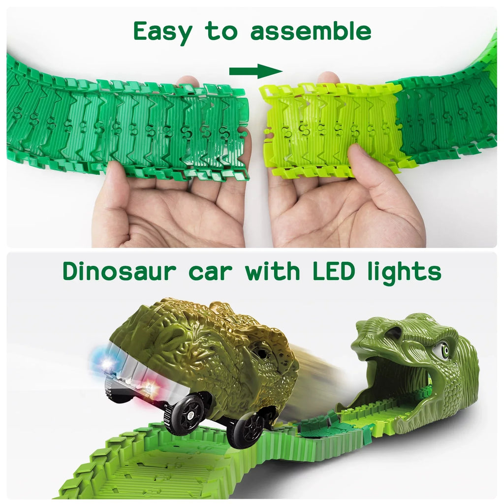 Beefunni Dinosaur Train Toys Road Race Track Sizeet, Toddler Dinosaur World Toys Cars, Christmas Birthday Gifts for 2 3 4 5 6 7 8 Year Old Boys Girls