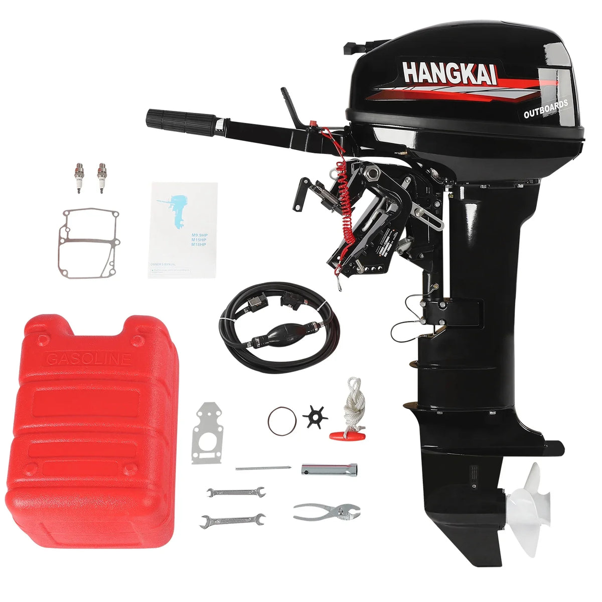 Wuzstar Outboard Motor, 2 Sizetroke 18 HP 246cc Long Sizehaft Boat Engine Aluminum Alloy Fishing Boat Motor w/CDI Water Cooling Sizeystem