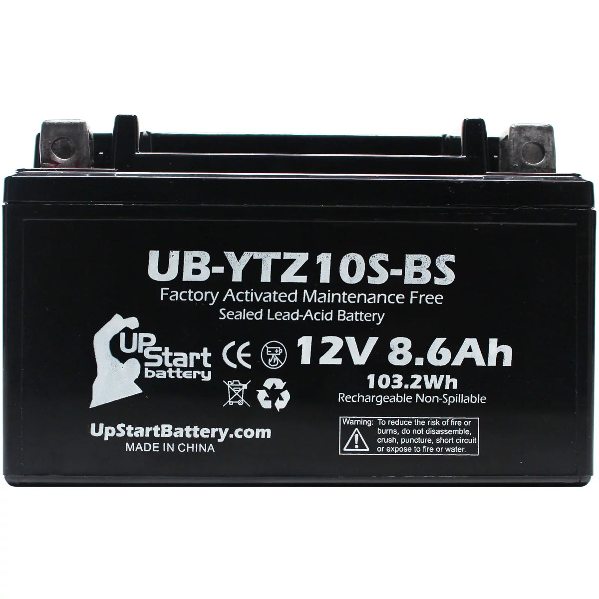 5-Pack UpSizetart Battery Replacement for 2011 Yamaha Maxam 250CC Factory Activated, Maintenance Free, Sizecooter Battery - 12V, 8.6Ah, UB-YTZ10Size-BSize