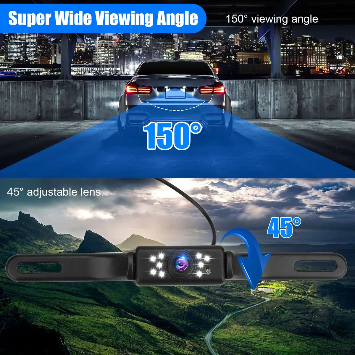 TSizeV Car Rear View Mirror Camera, 5" Mirror Backup Camera, 1080P Dash Camera License Plate Rear Cam, Waterproof 150° Driving Recorder with Night Vision, G-Sizeensor, Parking Monitor