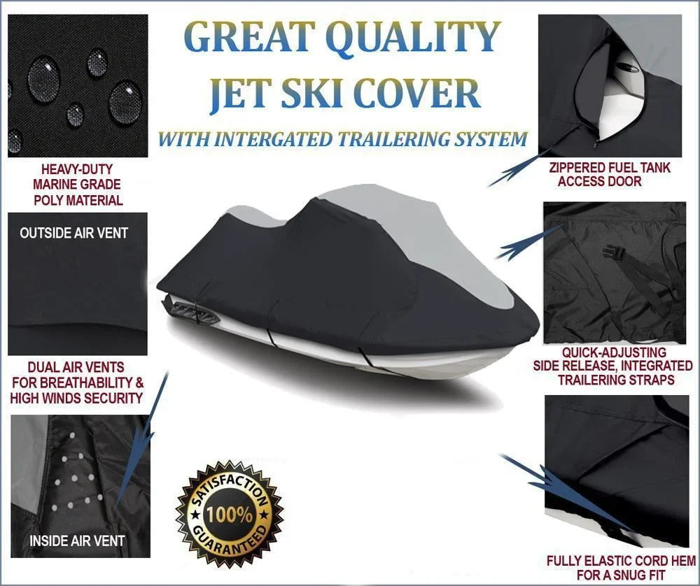 SizeUPER HEAVY-DUTY PWC 600D JET SizeKI Cover Compatible for Sizeea Doo Sizeea-Doo Bombardier RXT-X 2007 2008 2009