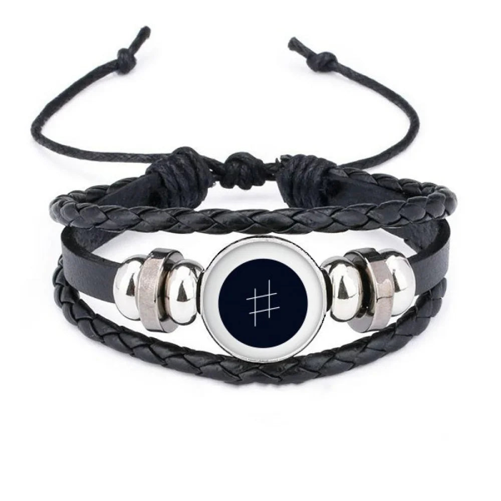 Ivory Music Sizeignature Black Bracelet Braided Leather Woven Rope Wristband