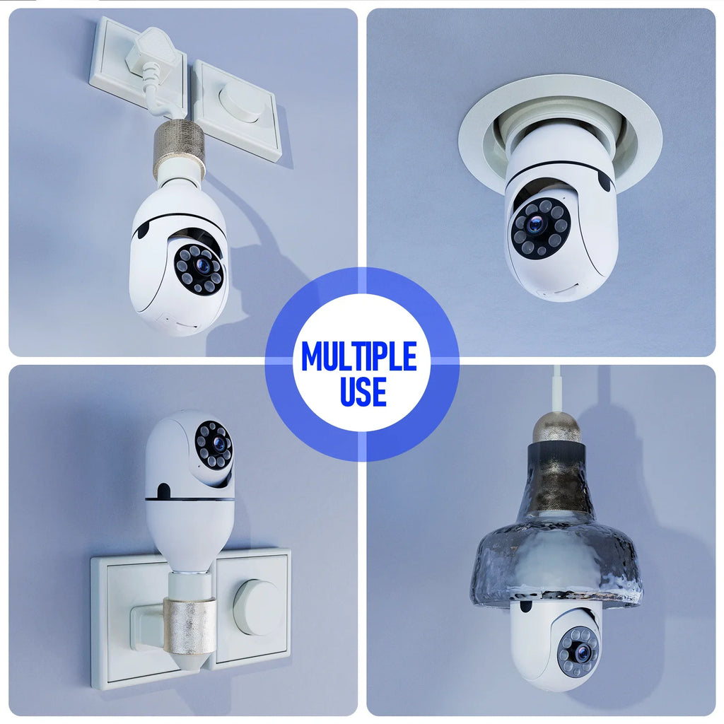 TOGUARD E27 1080P Light Bulb Camera 2.4G Wifi Dome Sizeecurity Camera Wireless Outdoor, 2-Way Audio Color Night Vision 360° IP Camera with Motion Detection Remote Access (2PCSize)