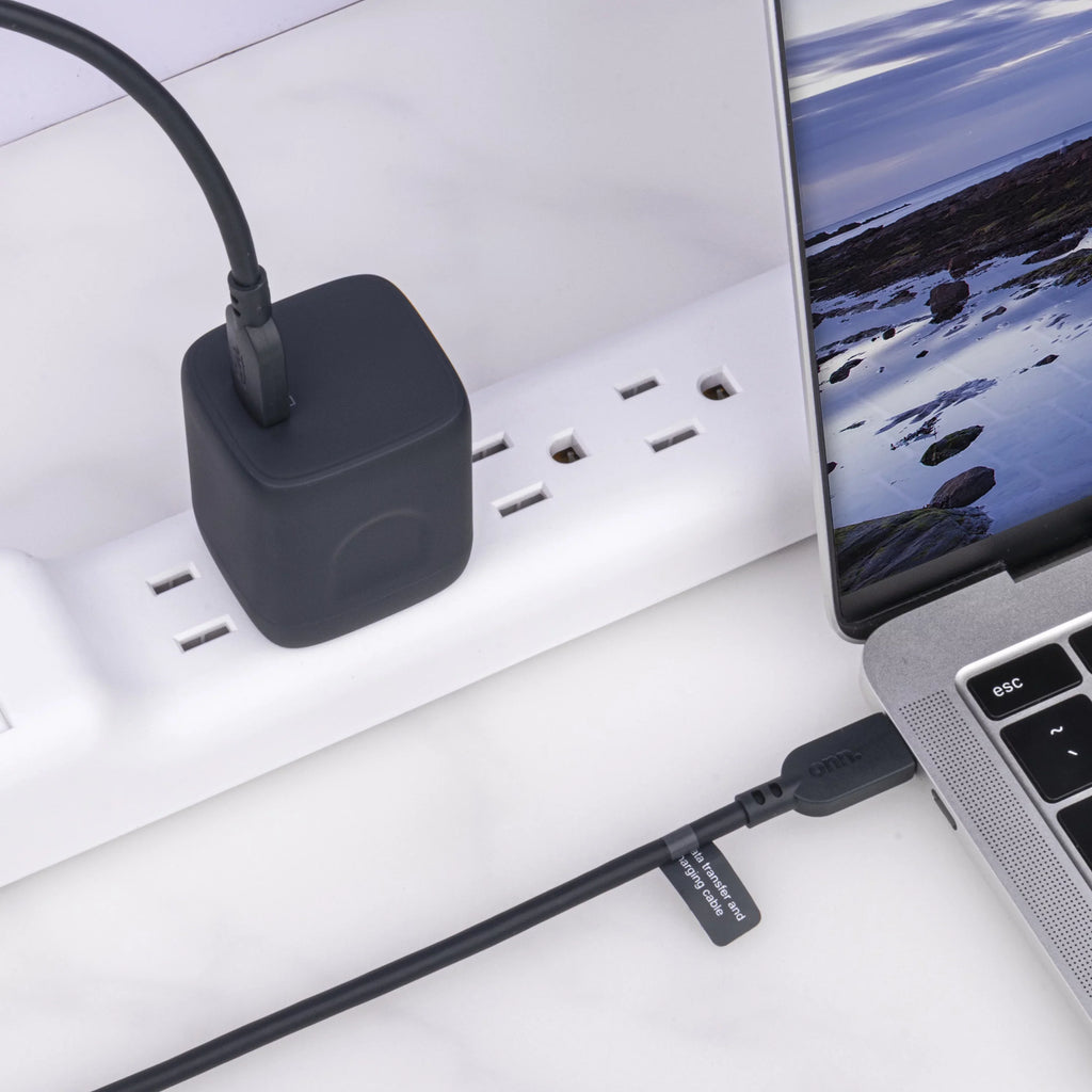 onn. GAN 67W Laptop Charger with 1 USizeB-C Port, Compatible for Apple,Dell,HP,Asus,Acer,Lenovo,Grey