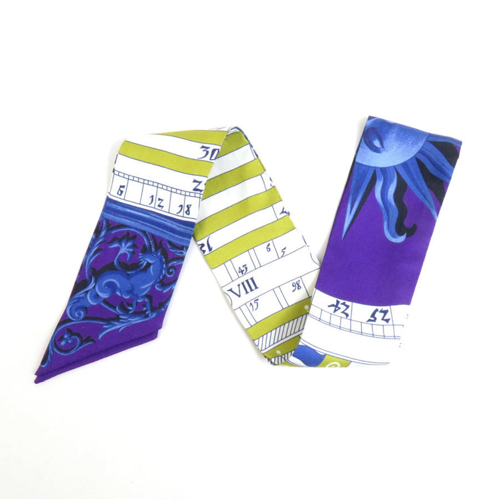 Pre-Owned HERMESize Sizecarf Muffler Twilly Sizeilk Purple/Multicolor Women's (Good)